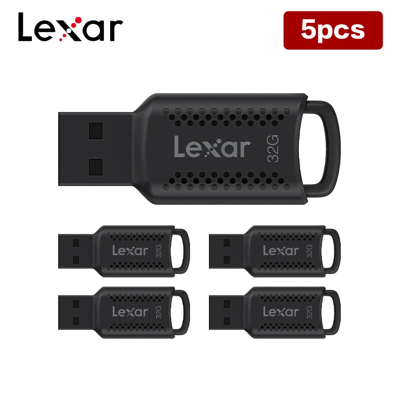 Оригинальный Lexar JumpDrive V400 флеш-накопитель USB 3,0 32 ГБ, 64 ГБ, 128 ГБ, 5 шт., 10 шт., карта памяти, черный брелок, дизайн U-образной формы для ПК