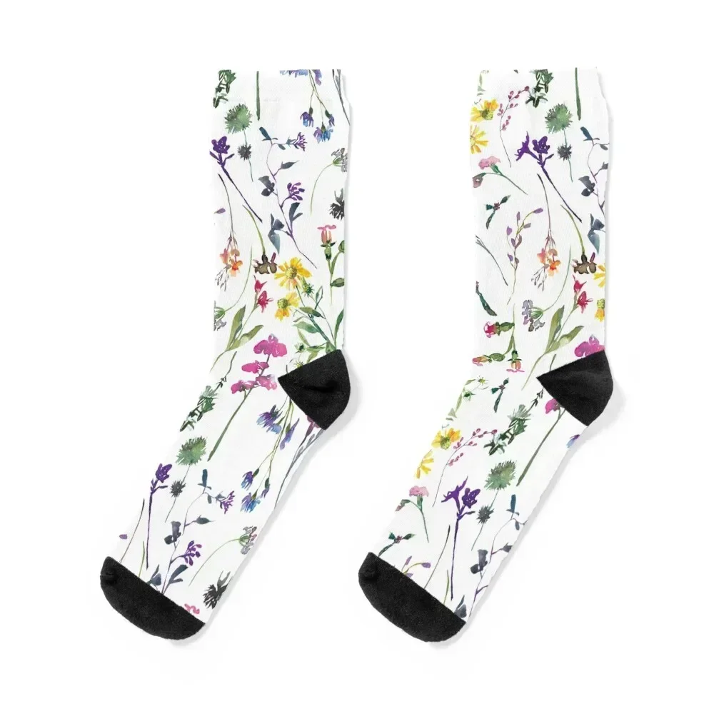 Wild Flowers Meadow Botanical Garden Socks cool cute anti slip football Socks Woman Men's