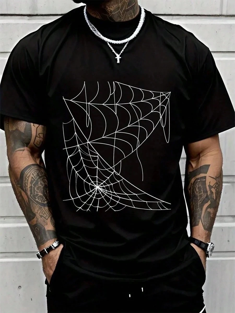 Cotton Costume T-Shirt Street Hip-Hop Style Men's T-Shirt Vintage Shirts Graphic Tees Band T Shirts Printed Men's T-Shirt Short