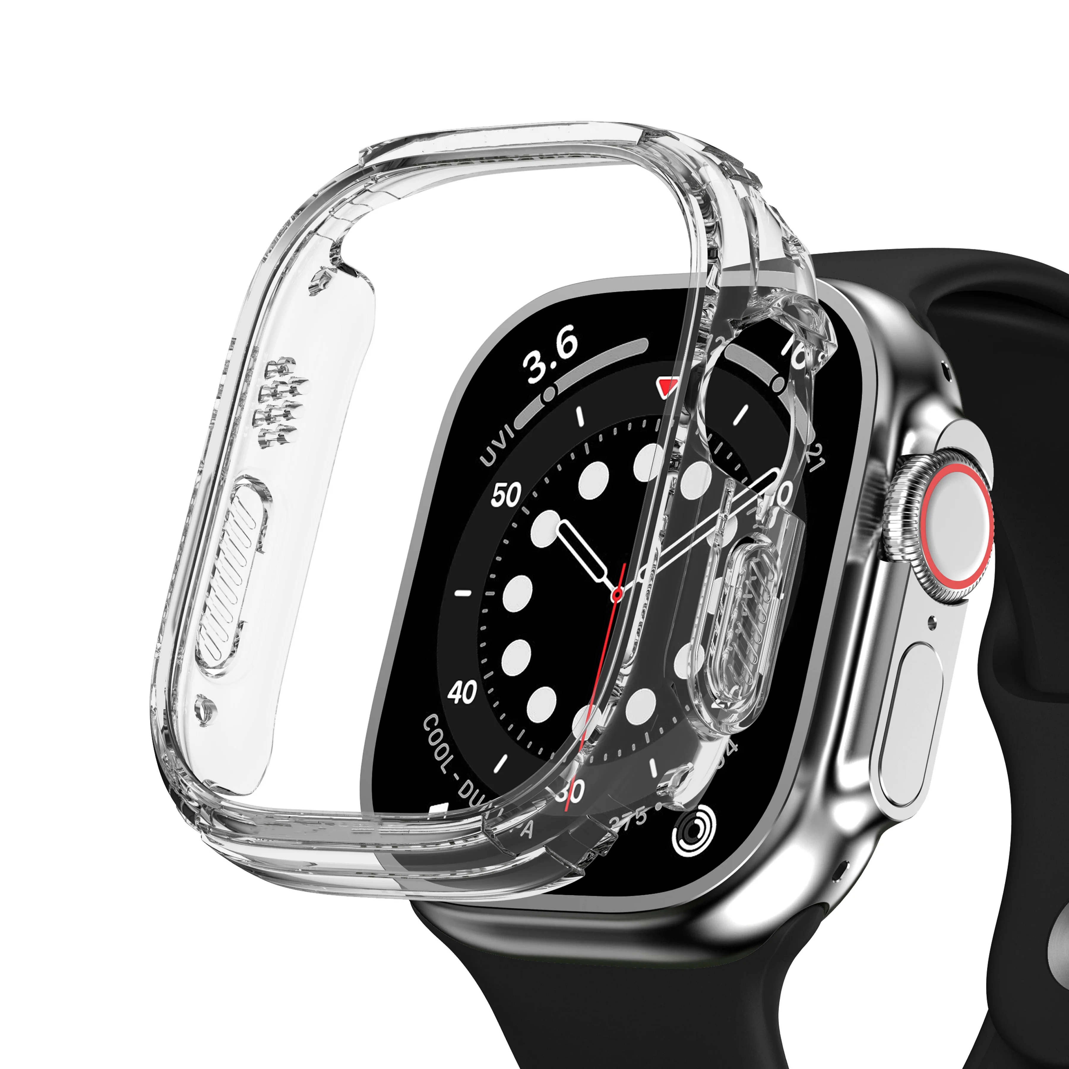 Case cover For Apple Watch series Ultra 8 7 49mm 45mm/41mm 44mm/40mm 44 45 mm All-around Clear frame iwatch 4 3 5 se 6 7 49 mm