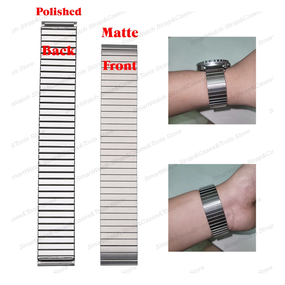 Stainless Steel Elastic Strap for Samsung Galaxy Watch 6 5 4 Quick Fit No Gaps Adapter Watch Band for Galaxy Watch 40 44 43 47mm