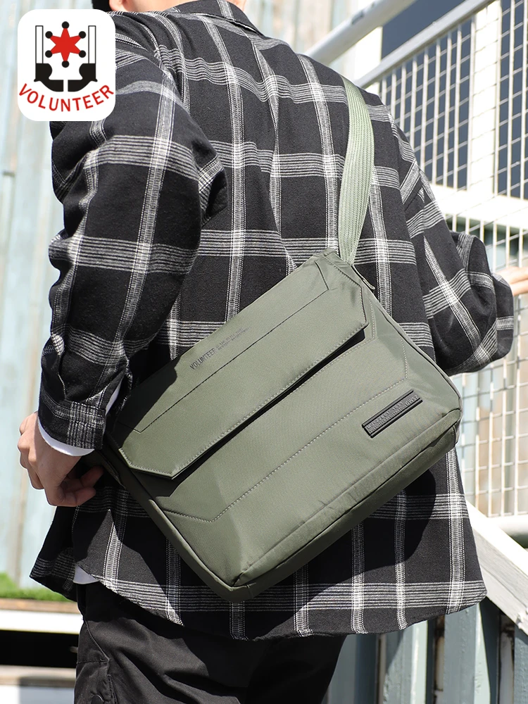 

Volunteer Crossbody Bag Men 2023 New Fashionable Multi-pocket Oxford Cloth Large Capacity Solid Commuter Shoulder Bag 1713-06