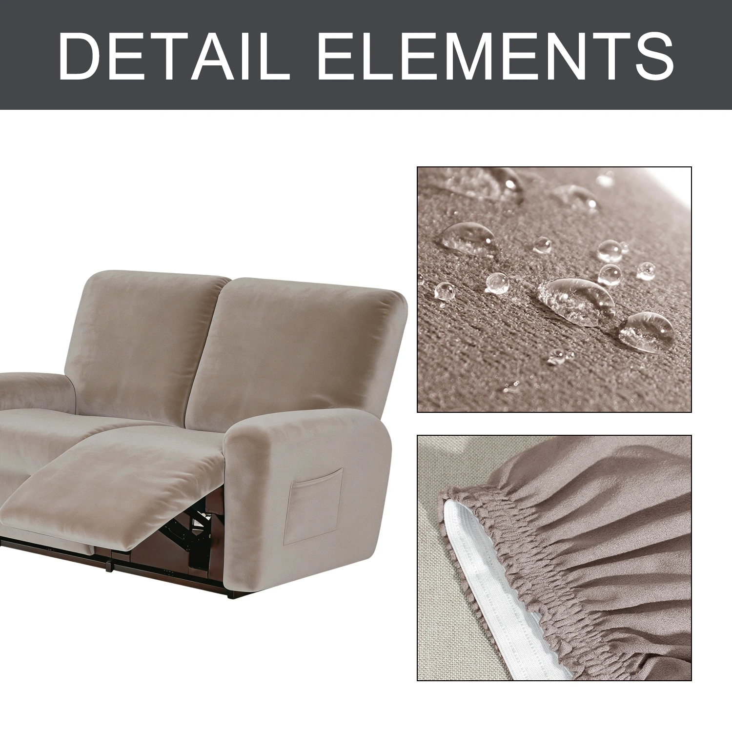 Suede Leather Recliner Chair Cover Waterproof Recliner Sofa Slipcover 1/2/3 Seater Living Room sofa Protector