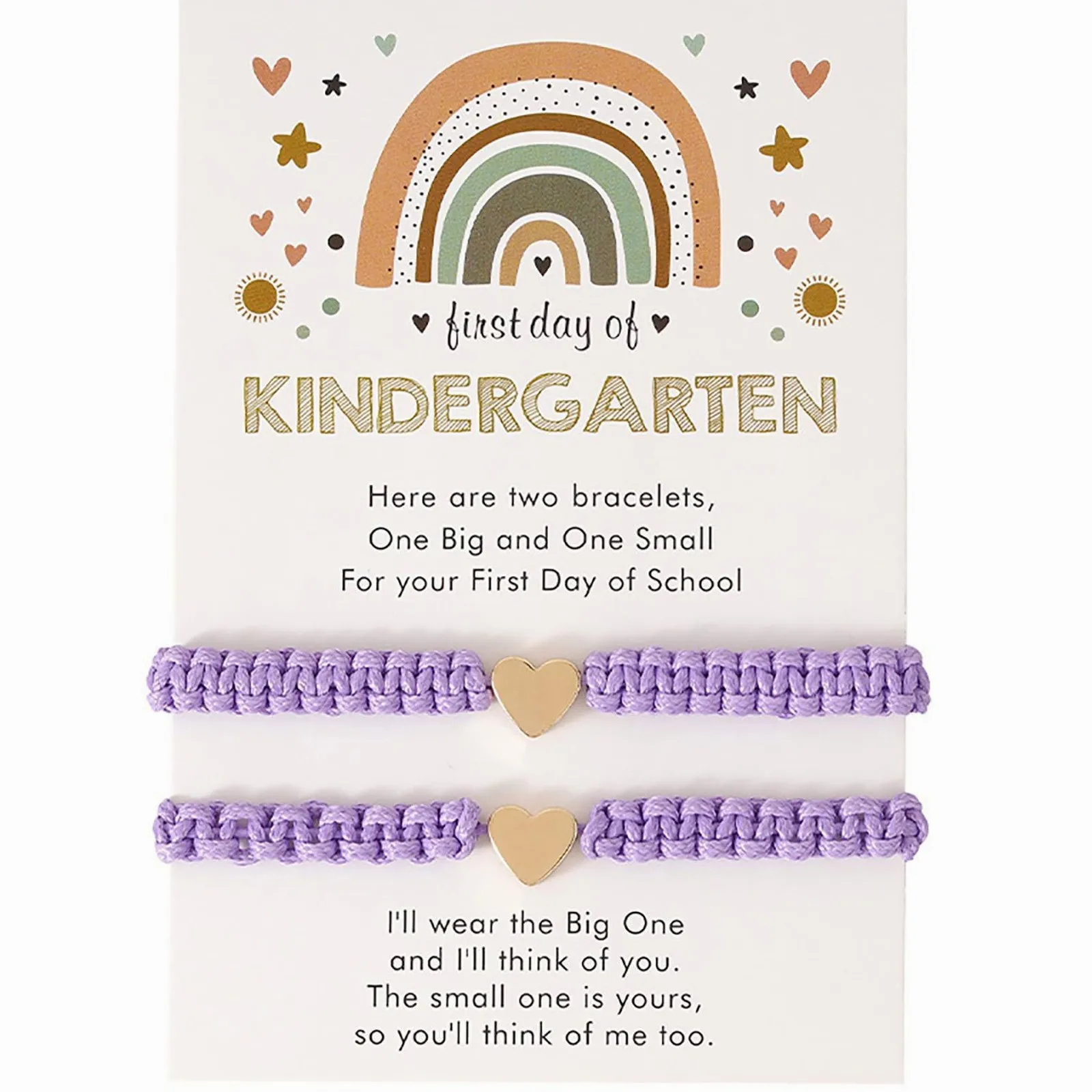 Handwoven Adjustable Gold Heart Bracelet, School Season Gift, Commemorative First Day of School for Women and Girls