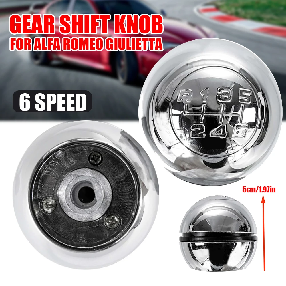 Car 6-Speed Gear Head Shift Lever Handball Manual Shift Knob High-Quality Electroplating Suitable For Alfa Romeo