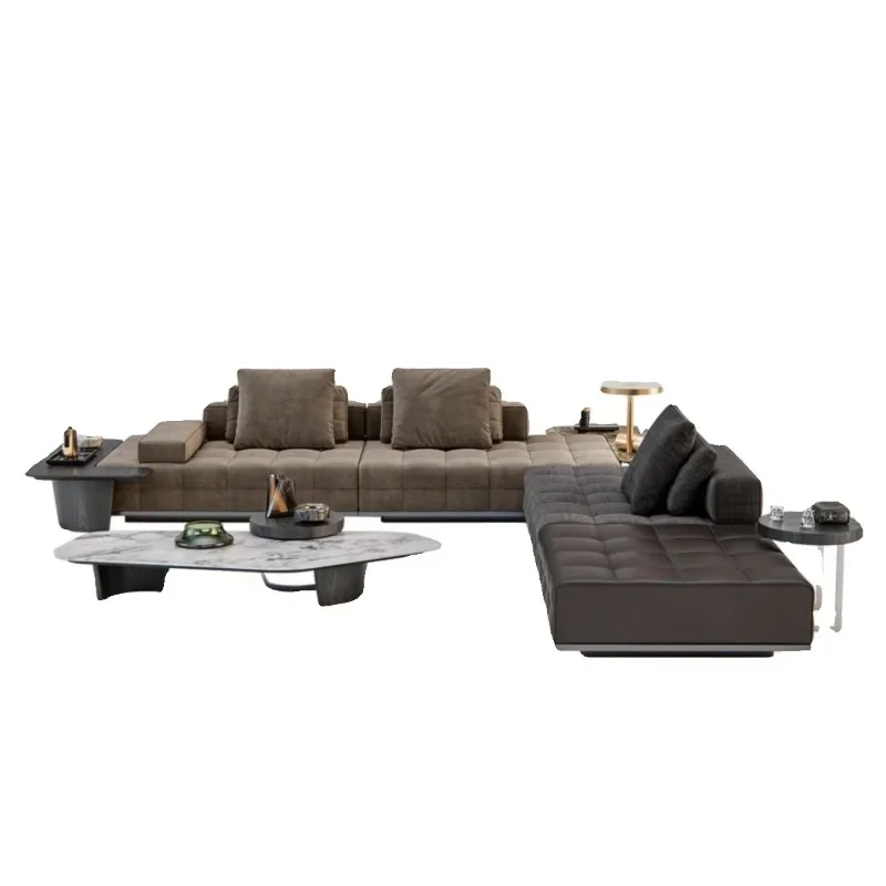 Minimal large apartment flat-floor module sofa combination