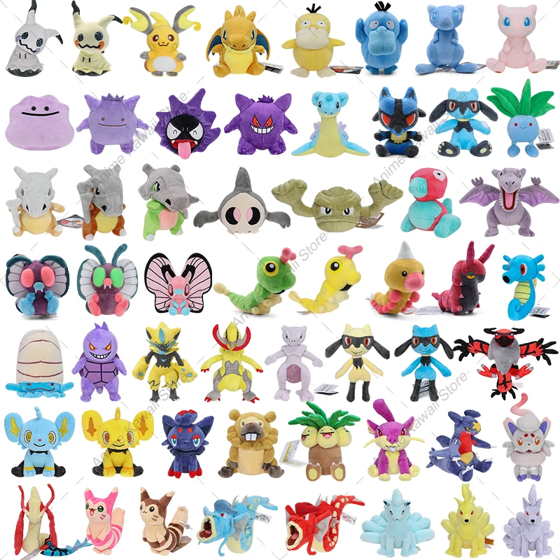 البوكيمون ألعاب من القطيفة لامعة Mimikyu Cubone Riolu Ninetales Mew Furret Caterpie Gengar Weedle Gyarados Shinx للأطفال هدية الكريسماس