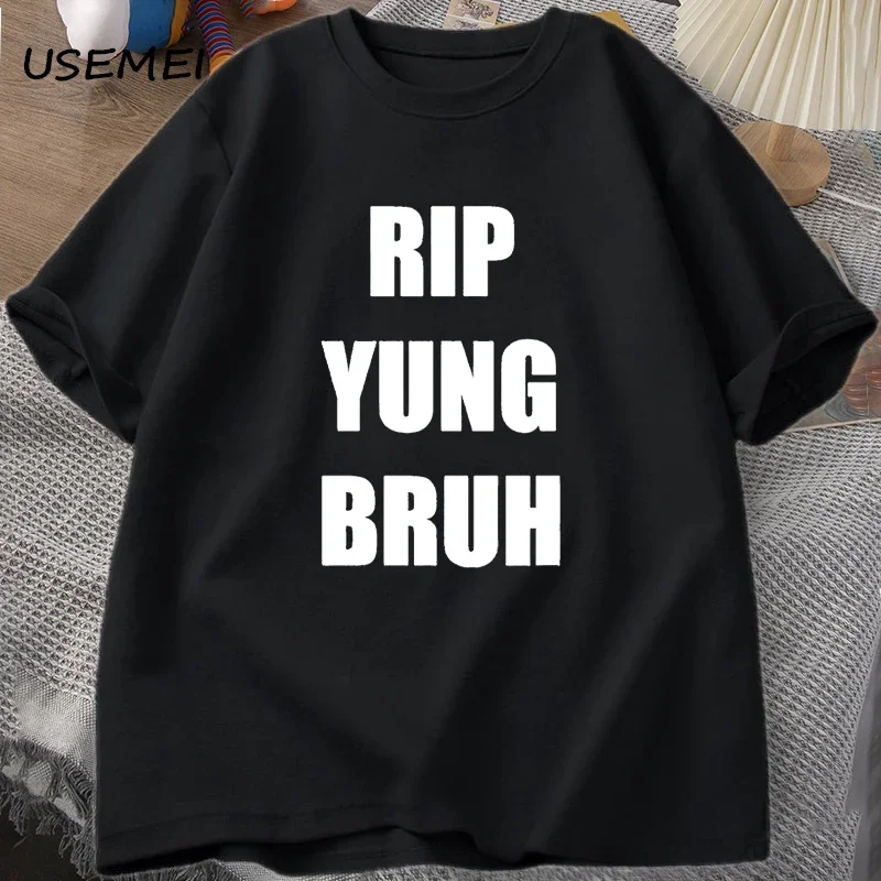 เสื้อยืด Rip Yung bruh เสื้อยืดเสื้อยืด Lil Tracy Meme Peep เสื้อยืดผ้าฝ้ายฤดูร้อนตลกเสื้อยืดขนาดใหญ่เสื้อยืดเสื้อยืด Yung LIME streetwear