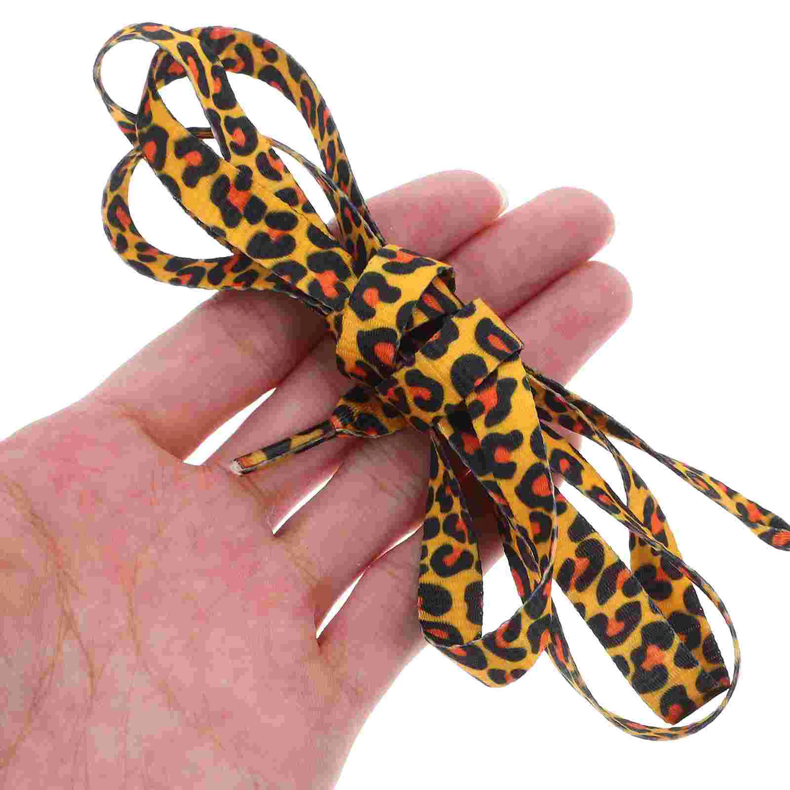 2 Pair Leopard Lace Polyester Shoelaces Durable Woman Running Shoes Men for Unique Animal Creative