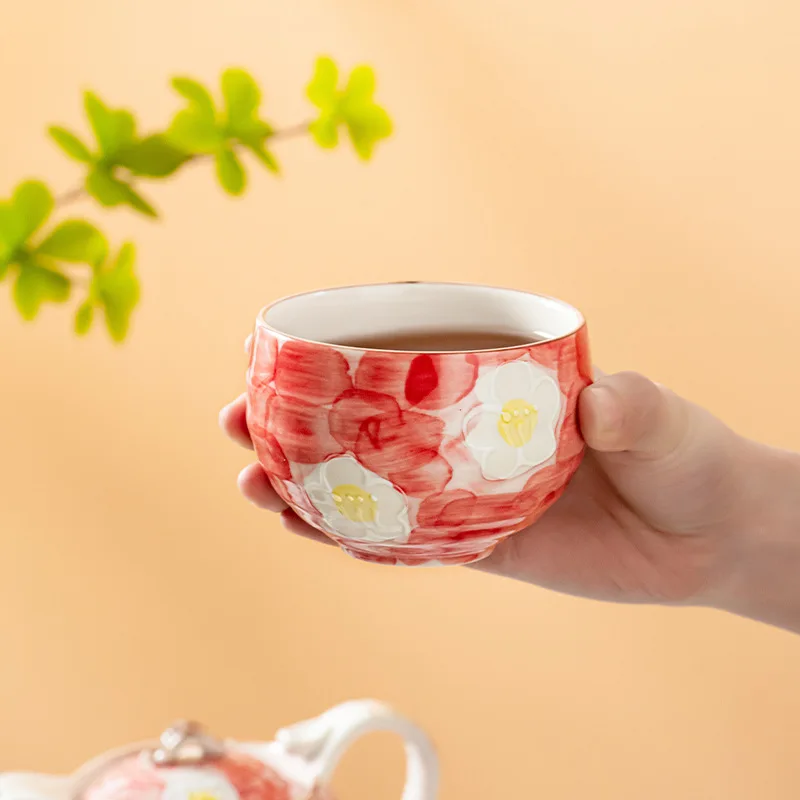 Hand-painted Ceramic Teacup Traditional Beauty Tea Set Portable Personal Single Cup Handmade Custom Tea Accessories Tea Cup