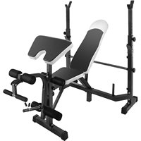 Sihao Adjustable Weight Lifting Bench Multi Station Weight Bench Press Leg Curl Home Gym Weights Equipment Combo Fitness 660lb B