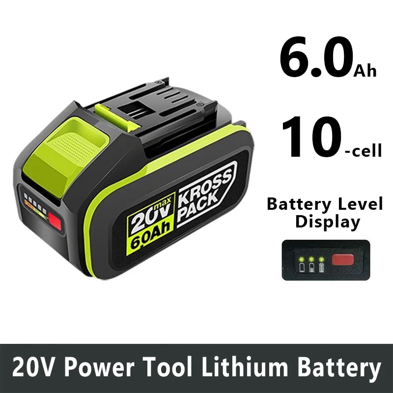 

6.0Ah/8.0Ah Rechargeable High Capacity Lithium-Ion Battery for WORX 20V Tools， WA3551, WA3551.1, WA3553, WA3641, WX373, WX390