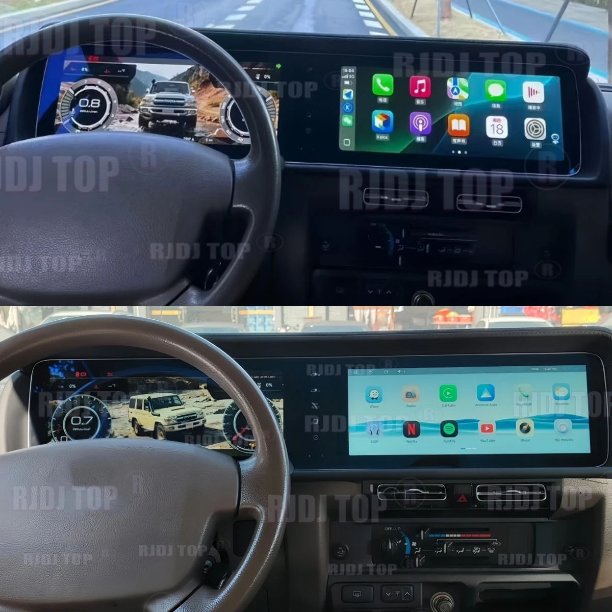 

24,6-дюймовый широкоформатный экран в стиле Big G для Toyota Land Cruiser LC76 2007-2021: автомобильная стереосистема с умной навигацией, беспроводным CarPlay и Android Auto