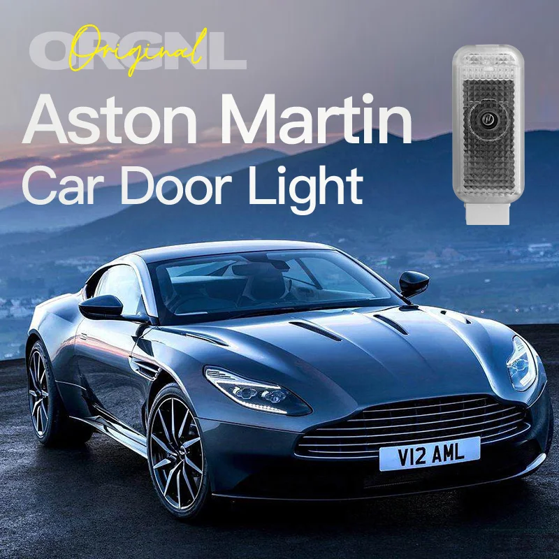 Luz de cortesía LED para puerta de coche Aston Martin, con icono, para DB9, DB11, DBX, DB10, DBS, V8, Vantage, Rapide HD