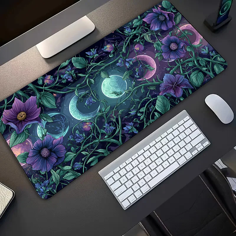 

The moon phase flower mouse pad is a high-quality rubber accessory for computer games, which is anti-slip, washable and durable