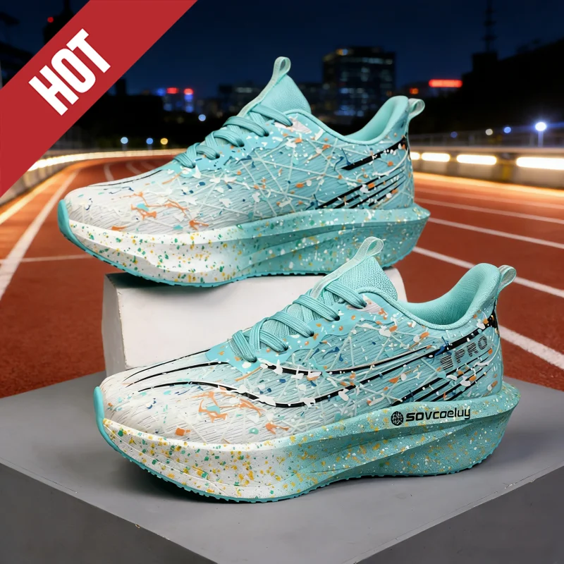 

Running Shoes Carbon Board Speciality Marathon Men Sports Breathable Lightweight Women's Comfortable Athletic Nonskid Sneakers