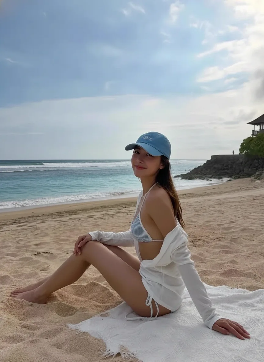 Koreanischer Bikini für Mädchen, vierteilig, langärmliges Oberteil, Ins Pure Desire Vacation Hot Spring Badeanzug, Damen-Badeanzug für kleine Brüste, schlankmachend – Detail 7