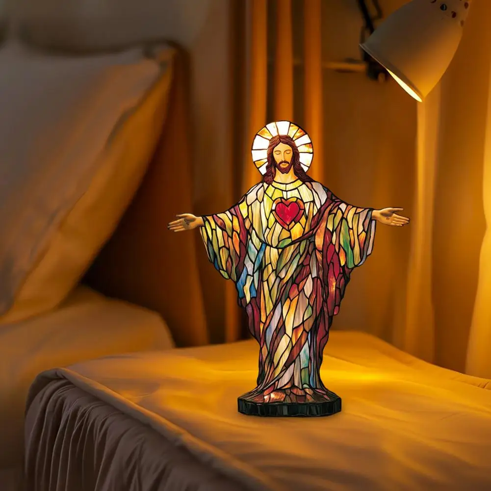 

Jesus Night Light Bedside Lamp Led Night Light Usb Powered Desk Decoration Soft Warm Glow Jesus Lamp for Bedside Flicker Free