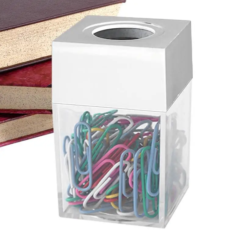 Paper Clip Dispenser Magnetic Paper Clip Storage Box For Desk Transparent Paper Clip Dispenser Holder Paperclip Dispenser Organi