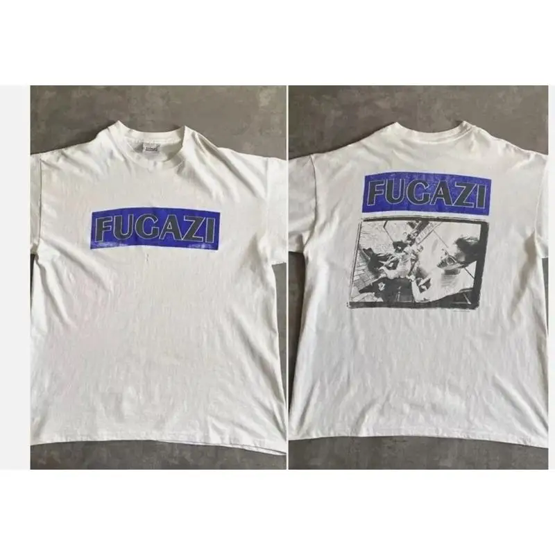 

Белая футболка 90S Fugazi Band 2 Side Remake из плотного хлопка S 5Xl
