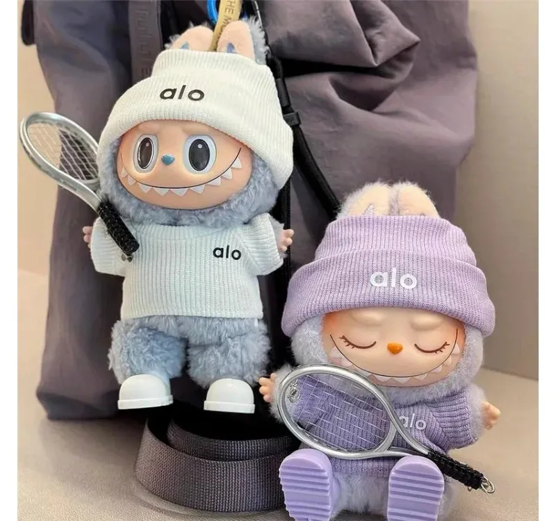 

15 17cm for Labubu Mini Doll DIY Clothing with Tennis Sports Set Sweater Knitted Clothes Labubu Pendant Accessories Clothing