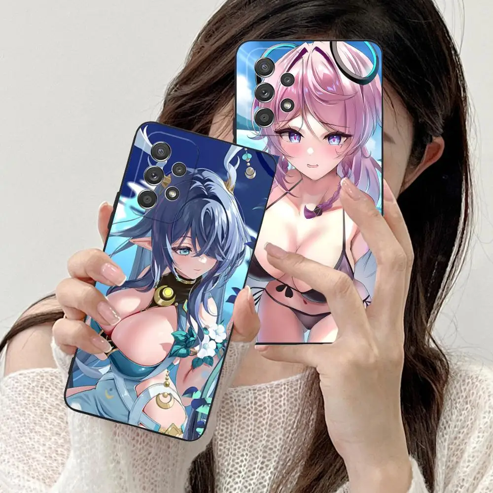 جينشين إمباكت إيتشي قضية الهاتف المحمول لسامسونج غالاكسي A73 72 71 70 56 55 54 53 52 36 35 34 23 16 15 5G اللون واقية #1