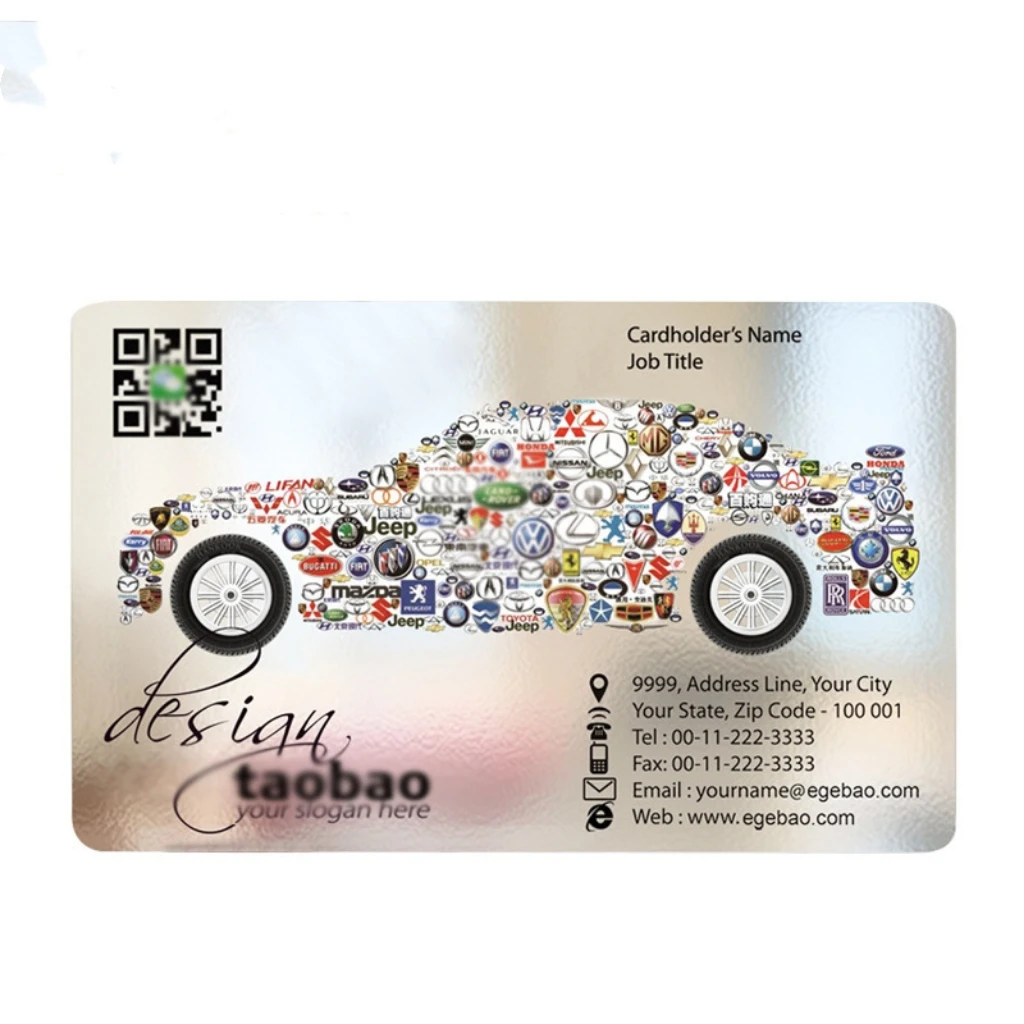 Customized Transparent PVC Business Cards One Side Printed Waterproof Clear Logo with Your Own Design