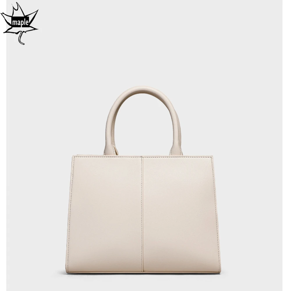 Sac à main fourre-tout en cuir de vachette pour femme, fourre-tout beige, fermeture à glissière, doublure en polyester, assemblage de sacs à main pour femme, nouveau, 2025