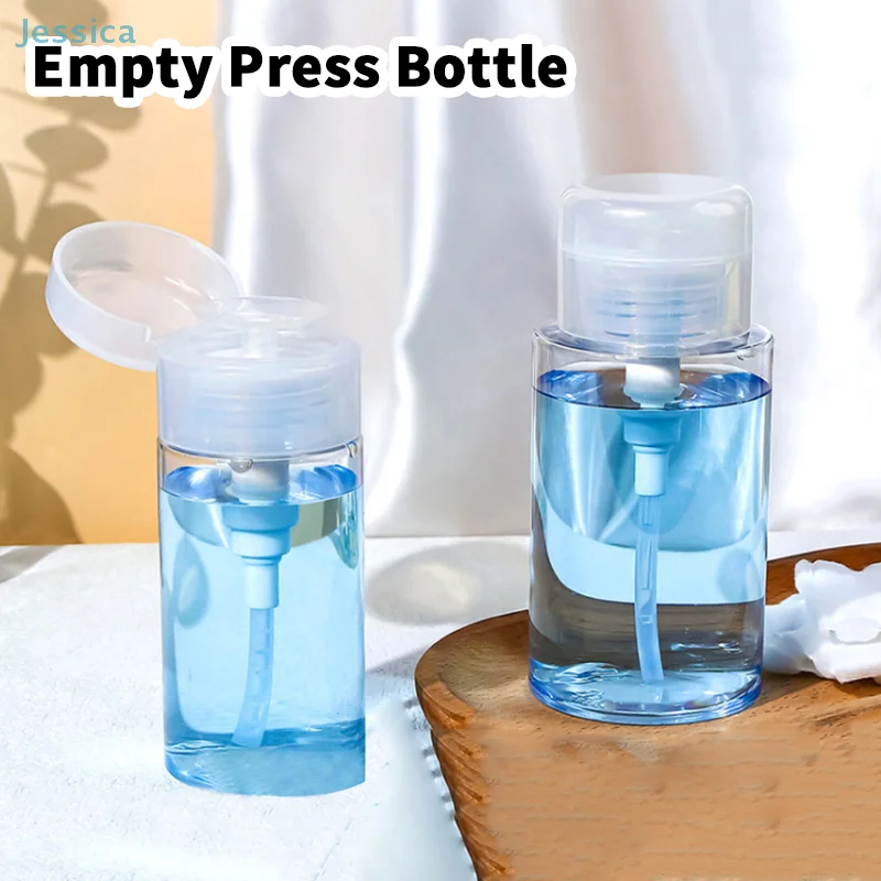 ♥100/150/200/300ml Empty Press Pump Bottle Dispenser Liquid Container Refillable Remover Cleaner Polish Makeup Manicure Tool
