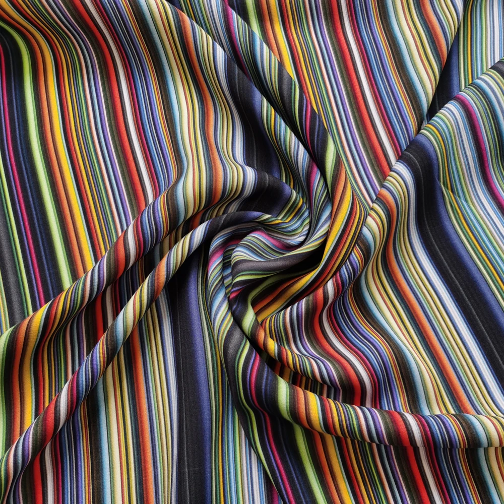 1 meter X 1.4 meter Colored Stripe Fabric Dress Shirt Pajamas Material Viscose Poplin