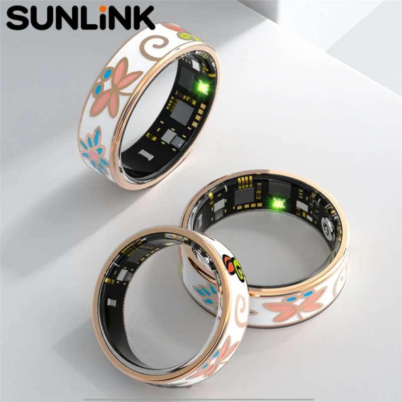 

Умное кольцо с функцией мониторинга в реальном времени: частота сердечных сокращений, уровень кислорода в крови, артериальное давление, подсчет шагов, функция фотосъемки, Bluetooth.