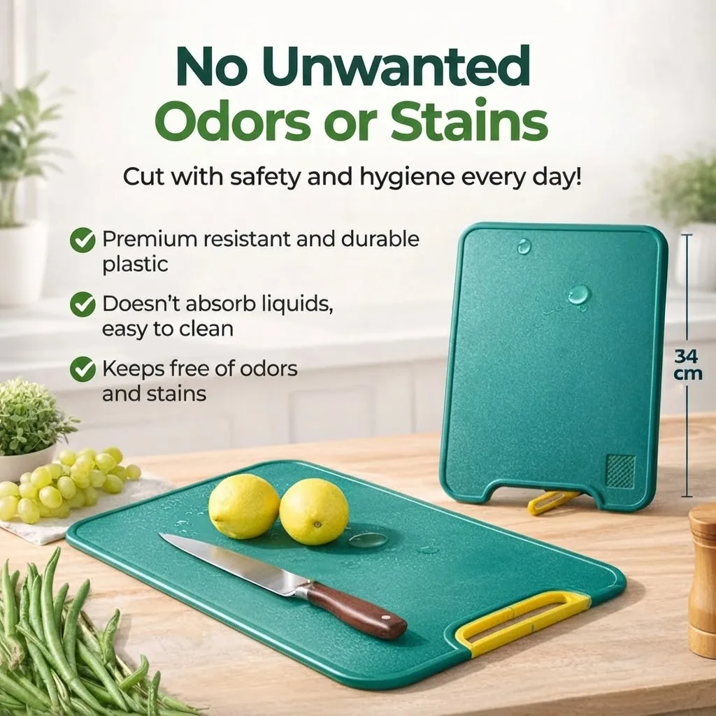 Antibacterial Cutting Board Non-Slip Plastic Chopping Board for Vegetables Fruits Baby Food Mold Proof Kitchen Board
