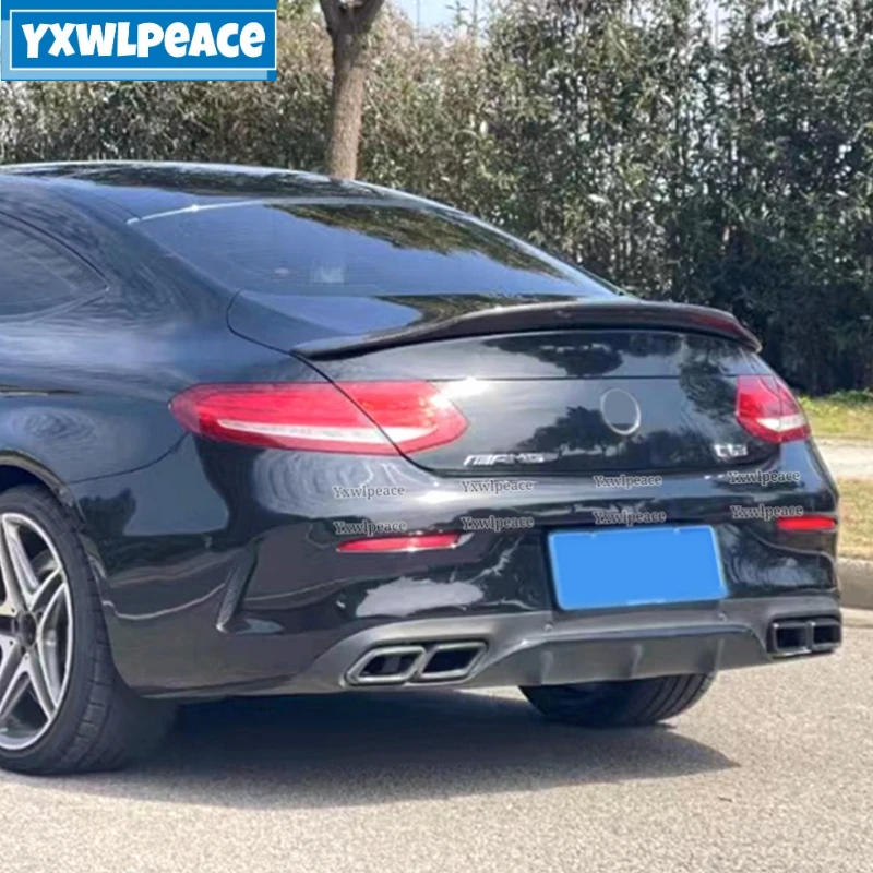 C Class 2Doors PSM Style Real Carbon Fiber/ABS Rear Trunk Spoiler For Mercedes Benz W205 Coupe 2015+ C63 AMG C200 C250 C350