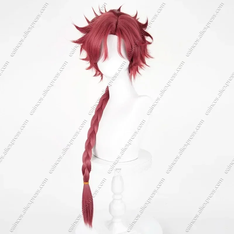 شعر مستعار كوسبلاي فيين بطول 88 سم، شعر مستعار أحمر مضفر مقاوم للحرارة، شعر صناعي
