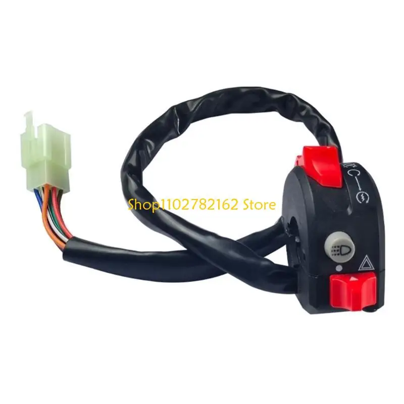 

547B 7/8'' 22mm Motorbike Handlebar Controller Switch Motorbike Headlight Warning Light Start Control Switch Button
