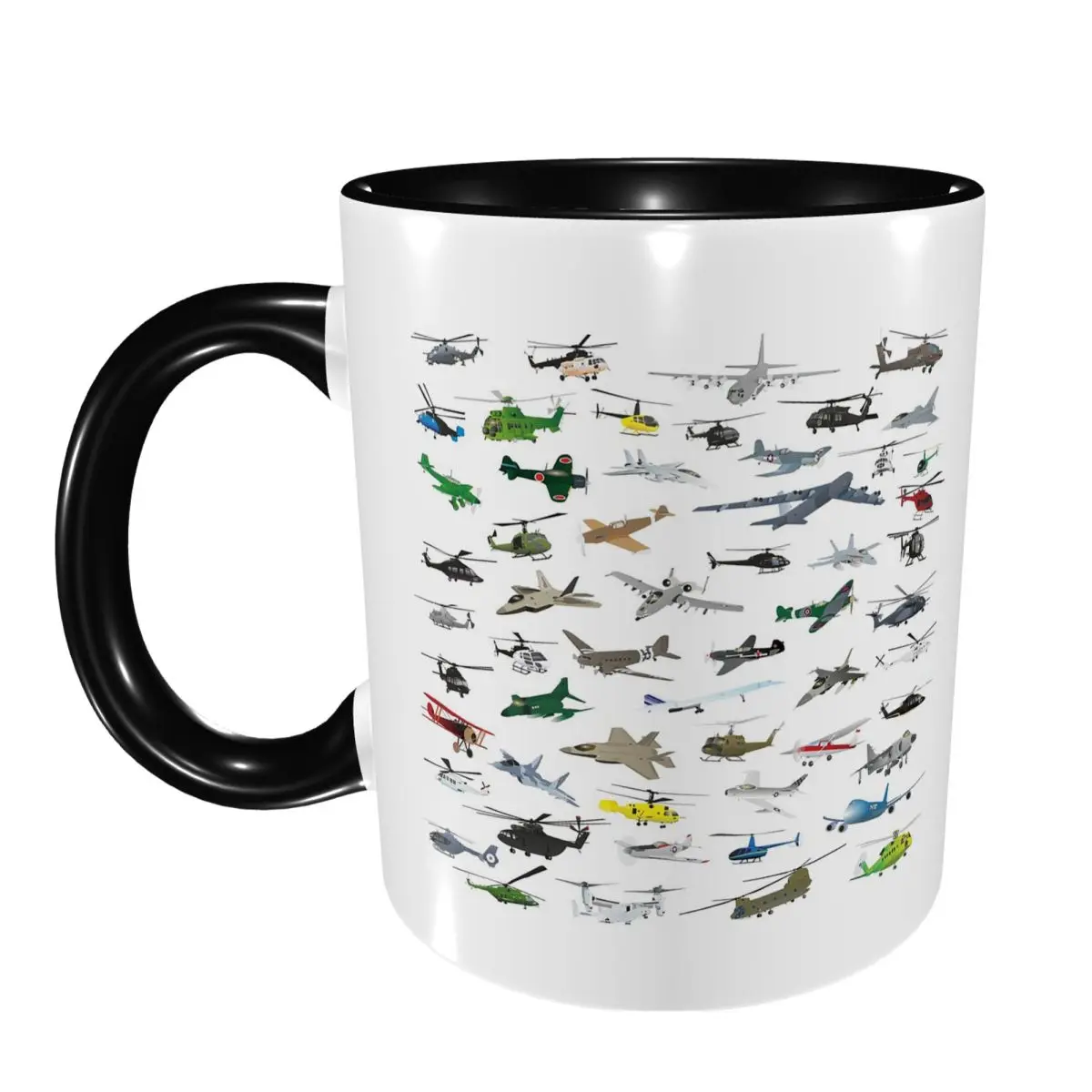 Various Colorful Airplanes And Helicopters Mug Funny Ceramic Coffee Cups Tea Mugs Milk Cup Drinkware Gifts for Friends