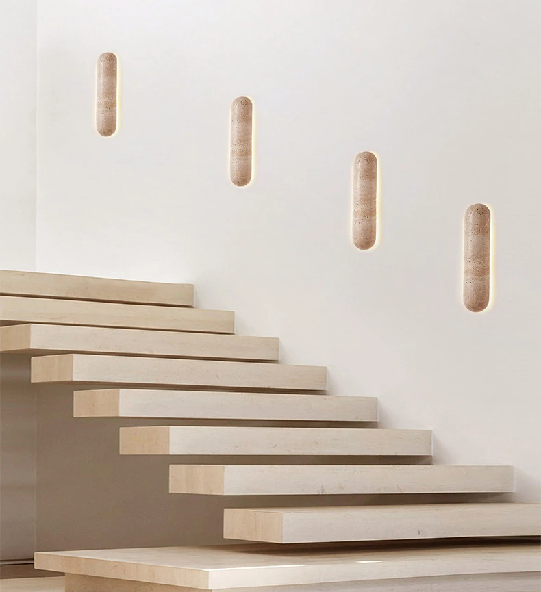 Natural Stone LED Wall Lamp 30 60 90CM Marble Atmosphere