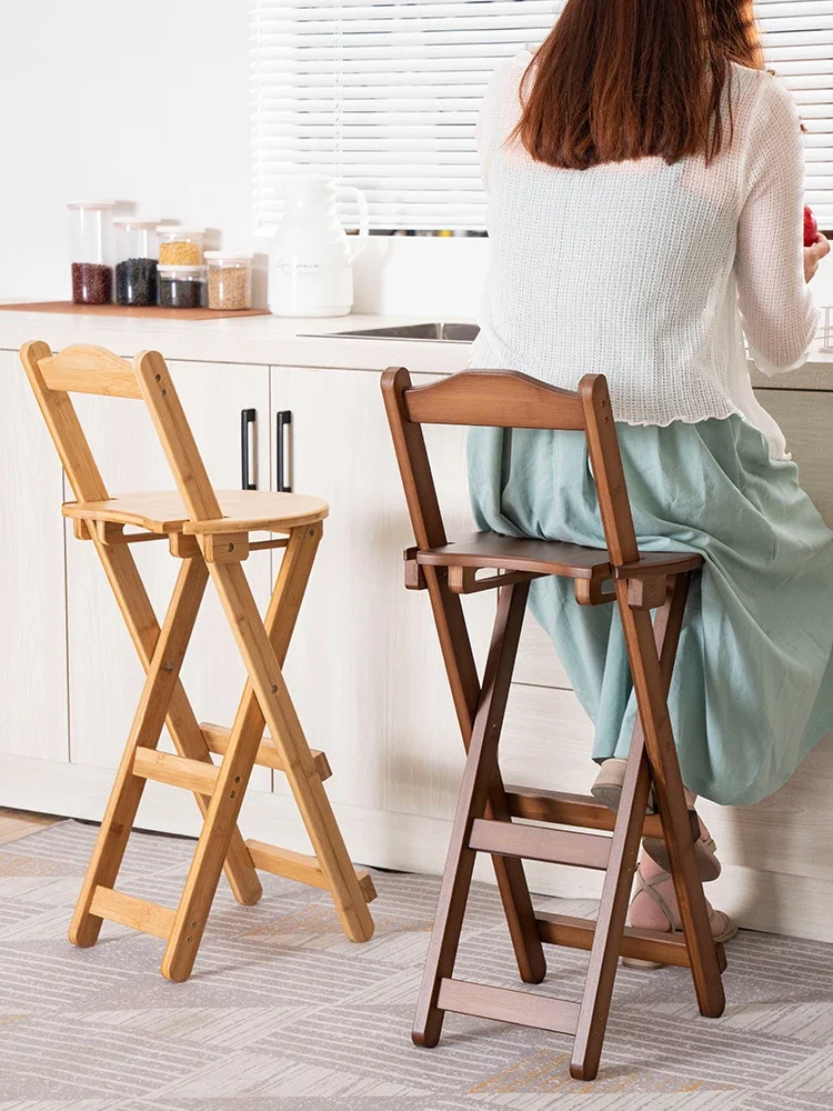 Keuken Kookstoel Hoge Kruk Hoge Bartafel Kruk Bar Tafel Tafel Tafel Stoel Vouwen Bamboe Voor Thuis