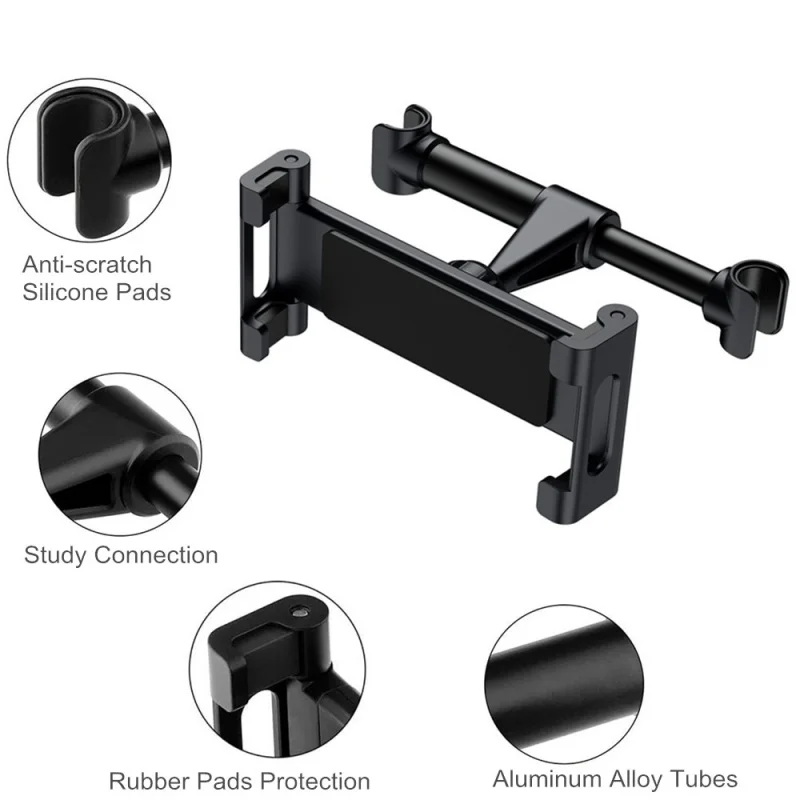 Car Holder For 4.7-13 in Tablet & Phone Holder Back Seat Headrest Mounting Holder Accessories  iPad Pro 12.9''