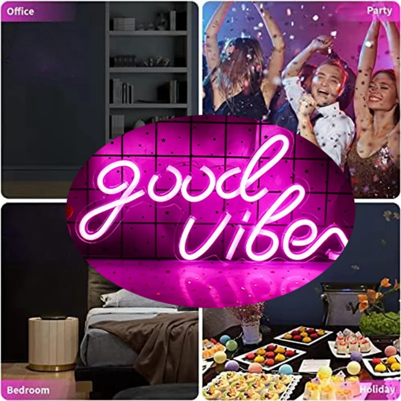 

B-Est Good Vibes Неоновая вывеска Свадебная настенная подвесная USB светодиодная неоновая лампа для украшения спальни Декор комнат