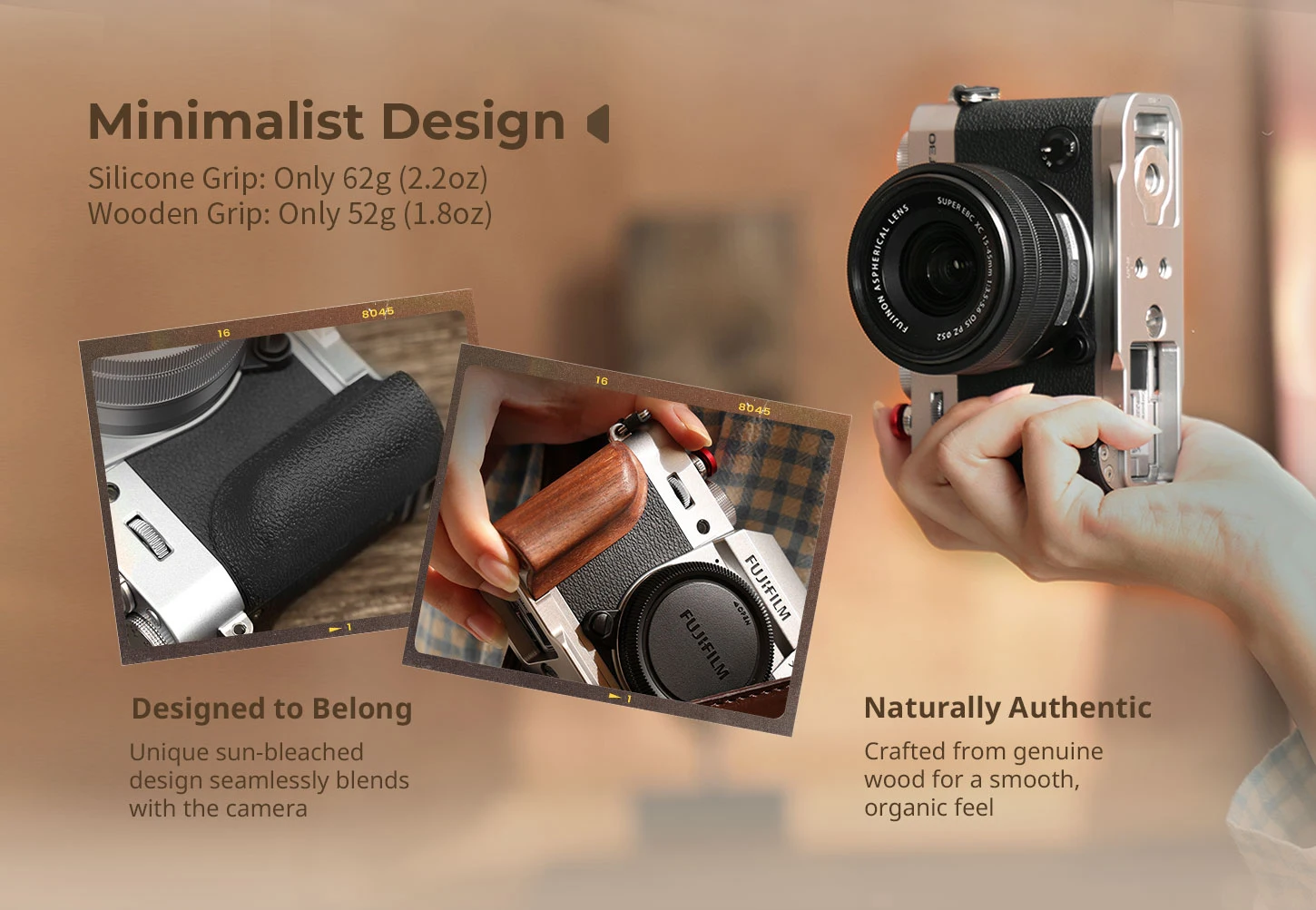 SmallRig X-T30 II L-förmige Montageplatte mit Silikongriff für FUJIFILM X-T30 / X-T30 II / X-T30 III, mit Verschlussknopfkappe 5664 – Detail 14