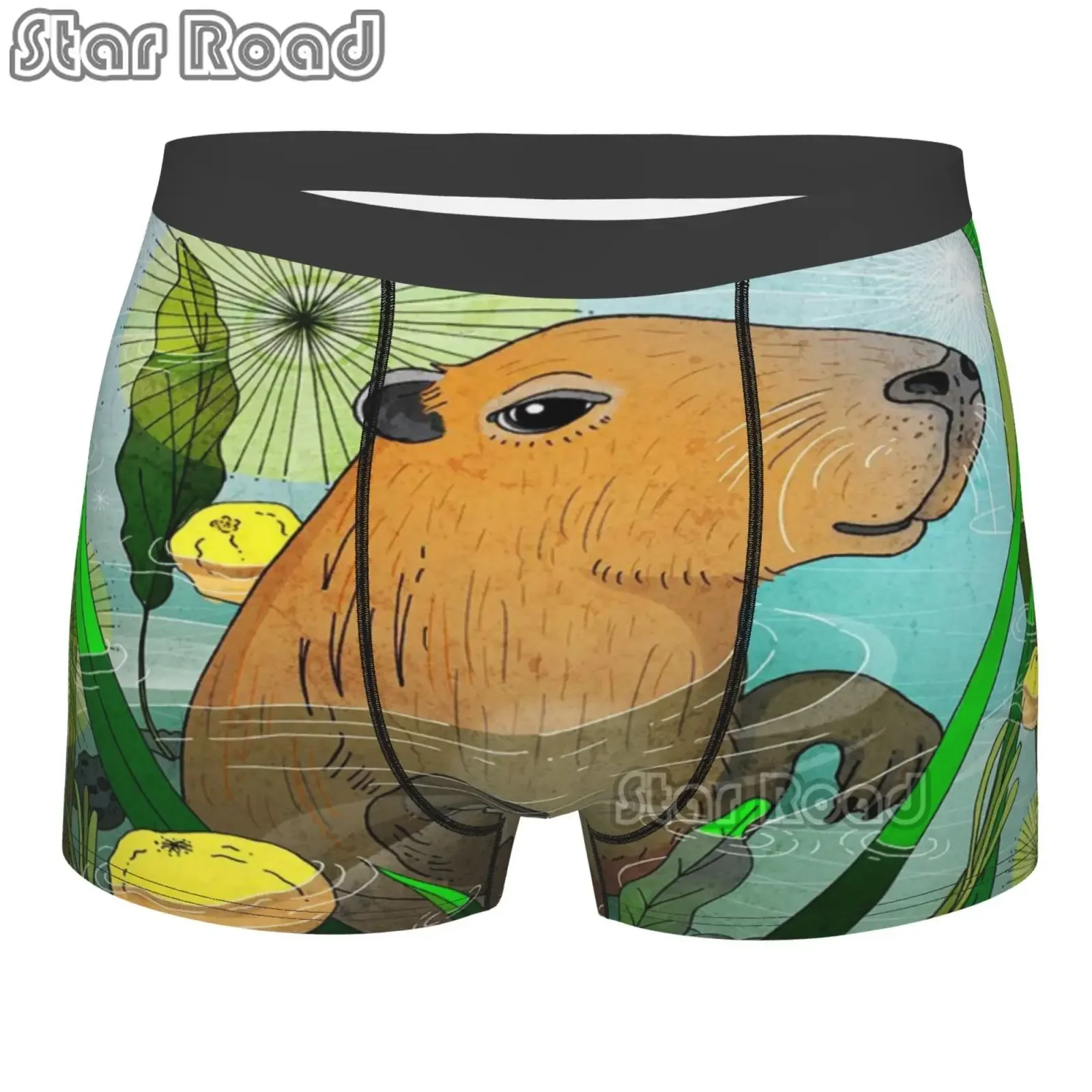 Men's Cute Capybaras Graphics Underwear Funny Boxer Shorts Panties Homme Breathable Underpants S-XXL