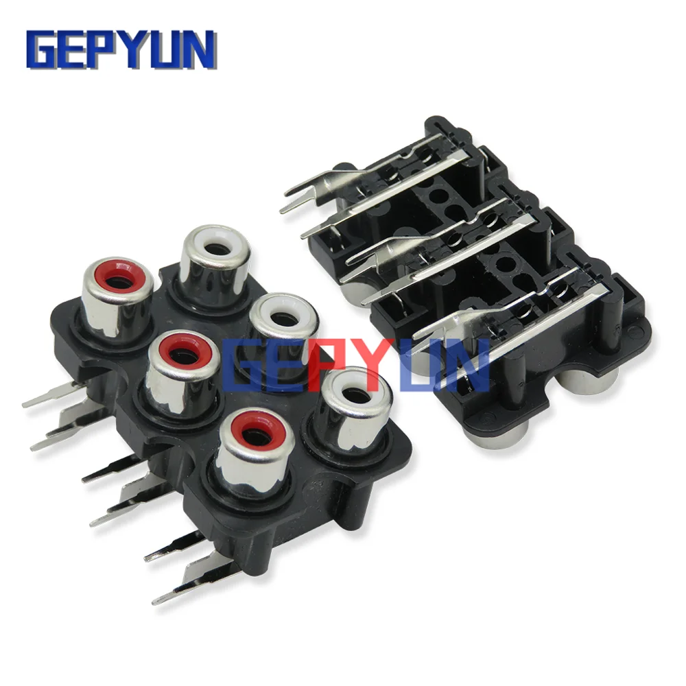 2/4/6 hole RCA socket Female Stereo audio Jack AV Audio input socket Connector Lotus row Amplifier Interface Signal connection