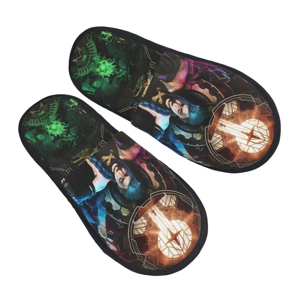 Custom Print Women J-Jinxs Classic Game House Slippers Soft Warm Memory Foam Fluffy Slipper Indoor Outdoor Shoes