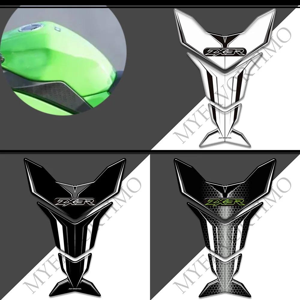 Para kawasaki ninja zx3r zx 3r ZX-3R 300 almofada do tanque da motocicleta 3d adesivos decalques emblema logotipo protetor gás combustível óleo kit joelho