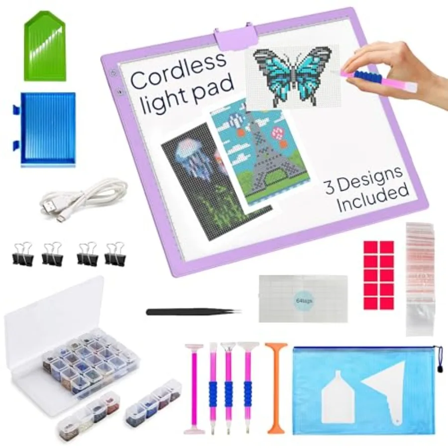 

Rechargeable Light Pad for Painting and Art Projects LED Light Board with Art Accessories Ultra-Thin and Portable Dot Light Boa