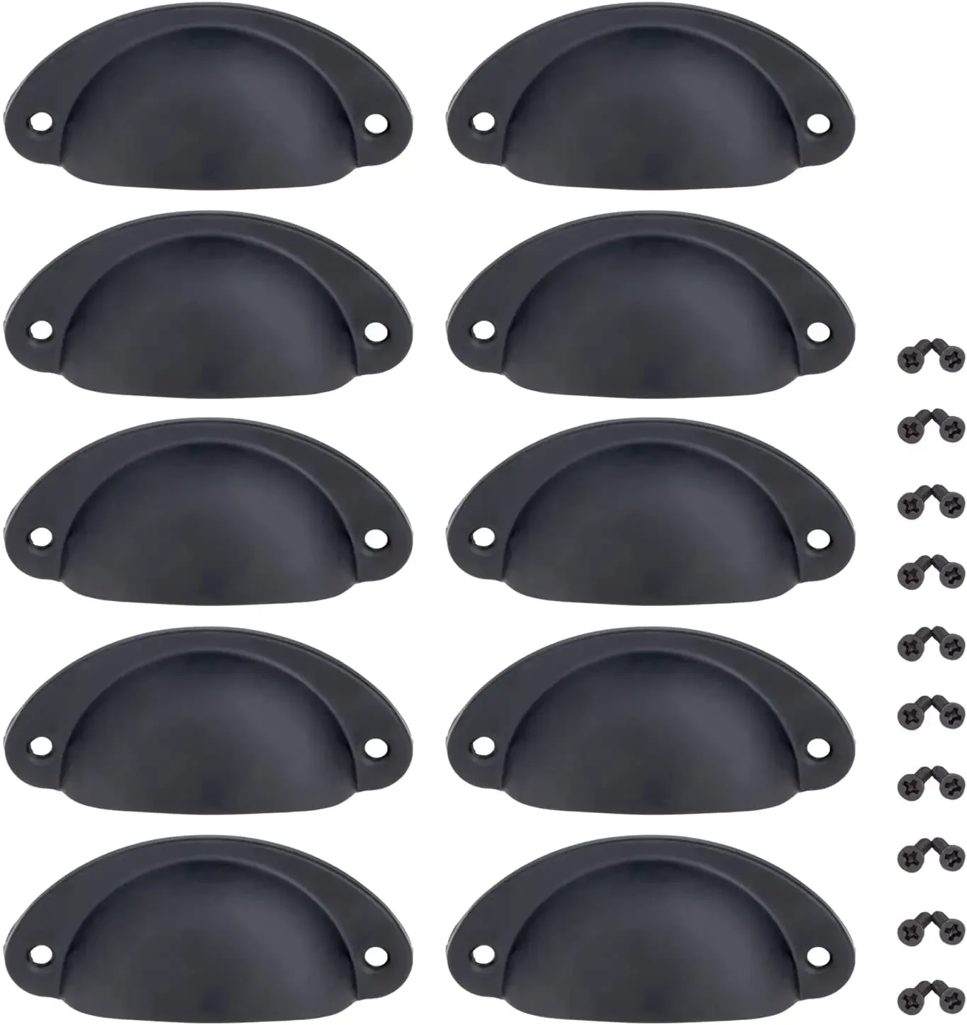 Vintage antigo cozinha armário puxa, botão de móveis, armário preto copo puxador, concha gaveta, 82x35mm, 10pcs