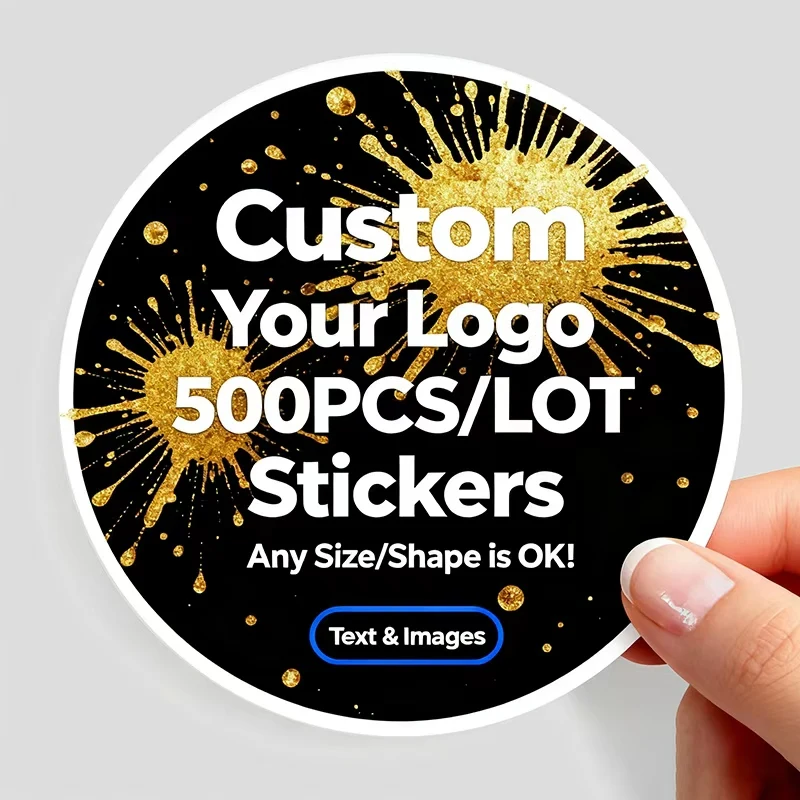500 шт. наклейки на заказ и индивидуальный логотип, наклейки на подарочную коробку на свадьбу, день рождения, дизайн ваших собственных наклеек, персонализированные наклейки