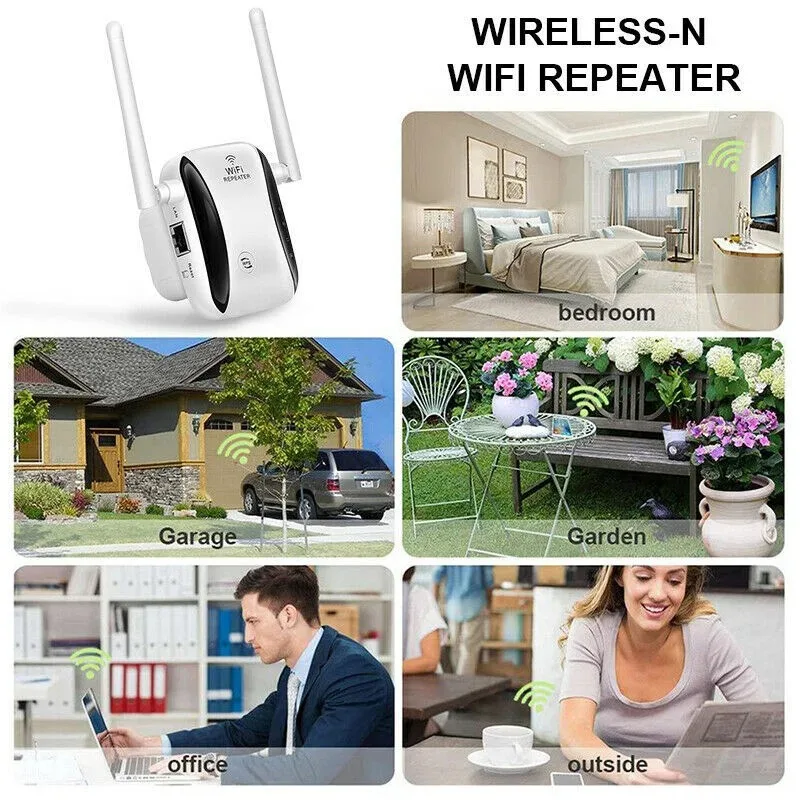 PIX-LINK WR29 2.4Ghz Signal Booster 300Mbps Dual Antenna Wireless WIFI Router Amplifier Repeater Wall Extender Enhancer Portable