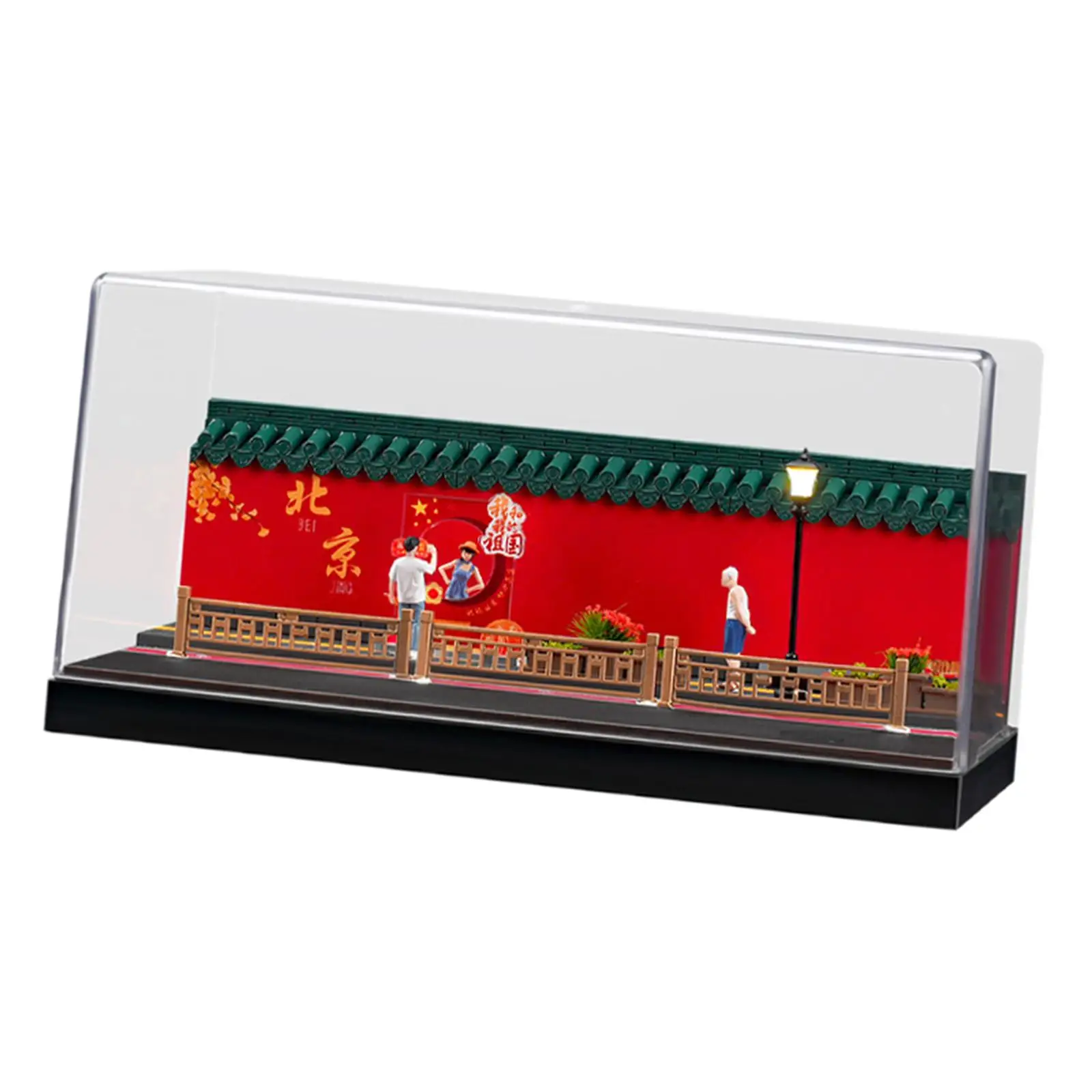 1/64 Model Car Display Case Background Vehicle Model Display Stand Diorama with Light